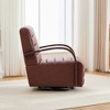 GDFStudio Selia Mid-Century Modern Faux Leather Upholstered Swivel Chair - 4 of 4