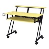 NicBex Music Studio Desk with Keyboard Tray Wooden Top & Metal Frame, Mobile with Caster Wheels for Home Studio - 2 of 4