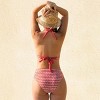 Women's Geometric Pattern Halter Tie High-Rise Bikini Set for Beach Vacation - Cupshe - 4 of 4