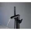 Freestanding Bathtub Faucet Tub Filler Matte Black Floor Mount Bathroom Faucets Single Handle with Hand Shower - 3 of 4
