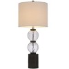 Cal Lighting BO-3091TB-2 150W 3 Way Mystic Glass/Resin Table Lamp with Resin Faux Wood Finish Base andHardback Drum Fabric Shade (Sold As Pairs) - 3 of 4