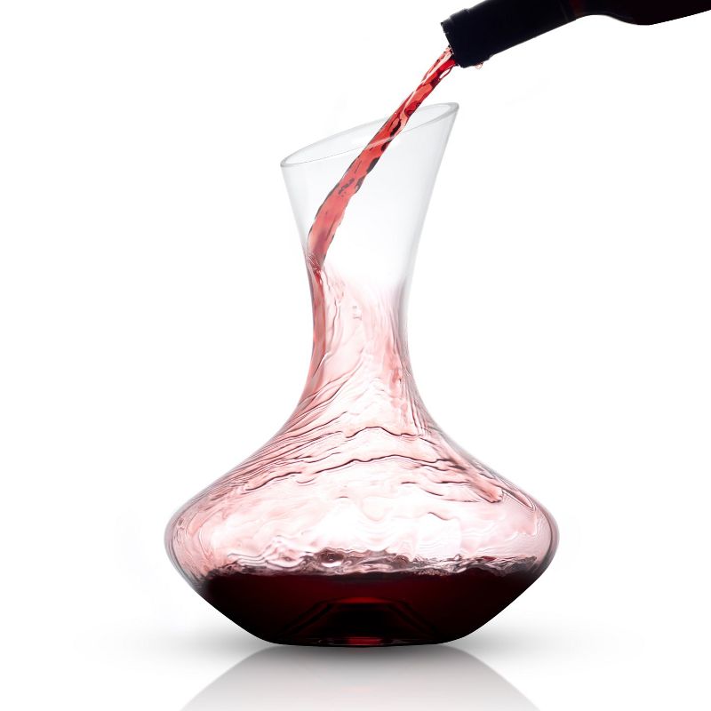 JoyJolt Lancia Crystal Wine Decanter &  Stemless Wine Glasses Set, 3 of 6