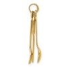 Black Bow Jewelry 14k Yellow Gold 3D Three Piece Flatware Pendant - 2 of 4