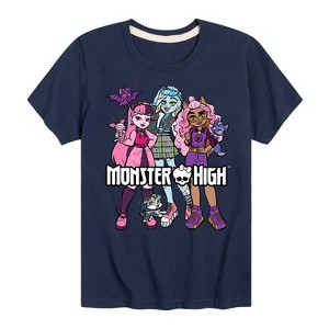 Boys' - Monster High - Group With Pets Short Sleeve Graphic T-Shirt - 1 of 4