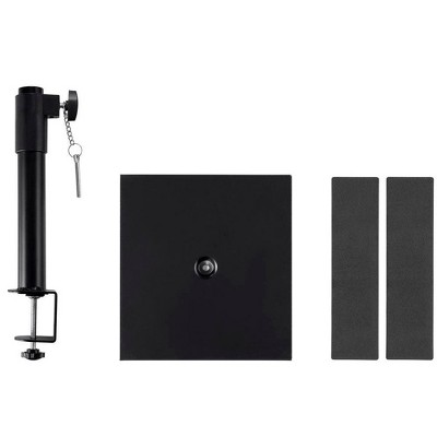 Adjustable Black Steel Clamp-Mounted Desktop Monitor Stands