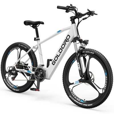 Promounts Goldoro X7 350W 26" Electric Mountain Bike with Alloy Wheels, White
