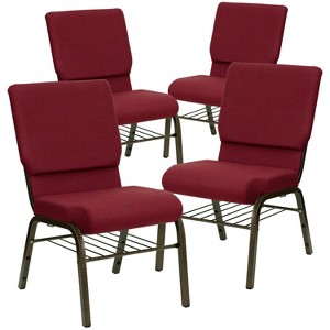 Emma and Oliver 4 Pack 18.5''W Church Chair with Book Rack - 1 of 1