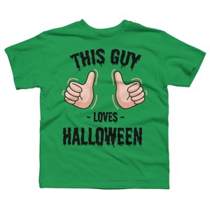 Boy's Design By Humans This Guy Loves Halloween By MultimediaOne T-Shirt - 1 of 3