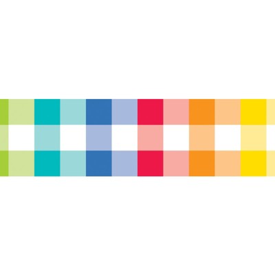 Creative Teaching Press Core Decor Rainbow Buffalo Check EZ Border, 48 Feet (Pack of 6)