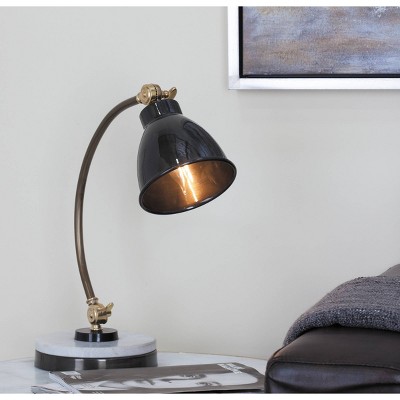 16" Metal Desk Lamp with Spotlight Shade Black - Olivia & May