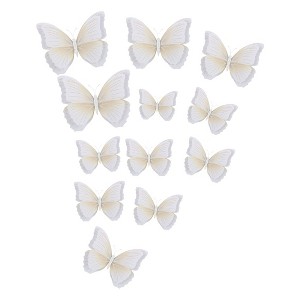 Unique Bargains Room Decor 3D Butterfly Wall Stickers Decal White 12pcs - 1 of 4