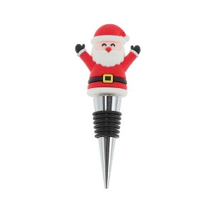 Unique Bargains Santa Claus Bottle Stopper Zinc Alloy ABS Silicone 1 Pc - 1 of 3