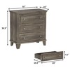 3 Drawer Dresser for Bedroom, Wide Chest of Drawers with Vintage Handle, Modern Wood Dresser - 2 of 4