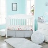 Everyday Kids 2-Pack Boys Crib Sheets, 100% Cotton, Fits Standard Crib 28x52, Giraffe, Elephants Sports & Solid Blue Designs - 4 of 4