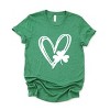 Simply Sage Market Hand Drawn Heart With Shamrock Short Sleeve Tee - XS - Grass - 2 of 4