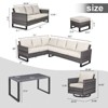 Belord 9 Piece Outdoor Sectional Furniture Set, All Weather Outdoor Conversation Set with L-Shape Sectional Sofa, Patio Couch, and Swivel Patio Chair - 4 of 4