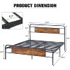 Homhougo Quee Size Platform Bed Frame with Rustic Vintage Wood Headboard, Mattress Foundation, Strong Metal Slats Support, No Box Spring Needed - 2 of 4