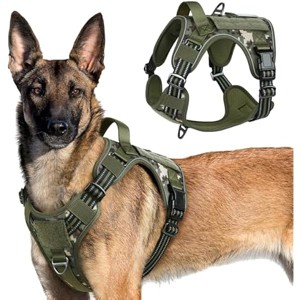 rabbitgoo Tactical Dog Harness for Large Dogs, No Pull Military Service Vest with Handle & Reflective Straps, Green camo, XL - 1 of 1