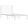 vidaXL White Twin Metal Bed Frame with Headboard & Slats, No Mattress, Easy Assembly - 2 of 4