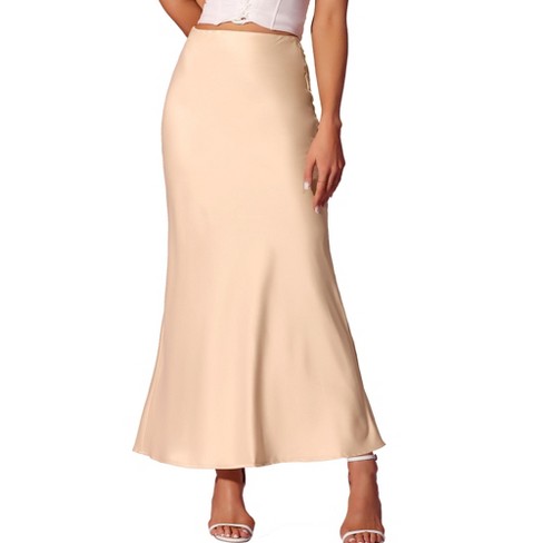 Allegra K Women s Satin High Waist Elegant Solid Maxi Skirts Target