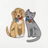 Linum Home Textiles SPRING DOG & CAT - Embroidered Luxury 100% Turkish Cotton Hand Towels (Set of 2) - 3 of 3