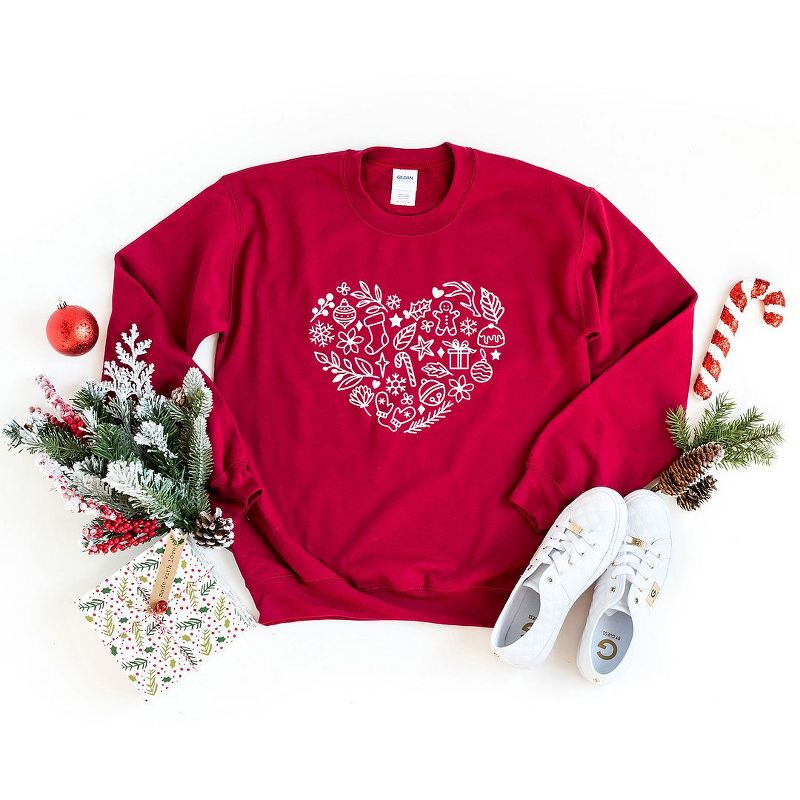 Simply Sage Market Women's Graphic Sweatshirt Christmas Heart, 3 of 4