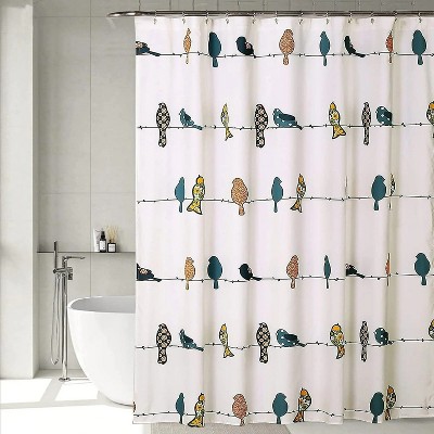 LunaLulinlk Fabric Bird Shower Curtain, Cute Shower Curtains for Bathroom with Hooks
