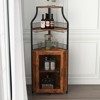 Corner Wine Rack, with Detachable Wine Rack, Bar Cabinet with Glass Holder, Small Sideboard and Buffet Cabinet with Mesh Door - 2 of 4