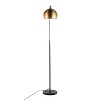 LumiSource March Contemporary Floor Lamp in Black Marble/Metal with Antique Brass Metal Shade - 4 of 4
