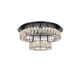 Elegant Lighting Monroe 2 - Light Flush Mount in  Black - 1 of 4