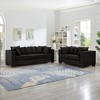 2-pieces Velvet Upholstered Sofa Set with Square Arms and Nailhead Trim, with Hidden Storage - 2 of 4