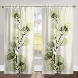 Laural Home Green X-Ray of Eucalyptus Leaves 95" Sheer Window Panel, 1pc