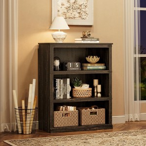 3 Tier Bookcase, Farmhouse Book Shelf with Storage, 40 Inch Tall Open Display Bookshelves - 1 of 4