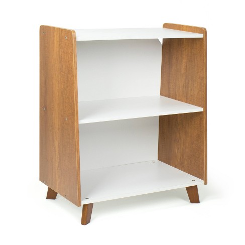 Modern White Kids Bookshelf Toy Storage Shelf in Manufacture Finish