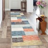 Area Rug Geometric Patchwork Floor Carpet with Non-Slip Backing, Washable Low Pile Indoor Mat, Foldable Modern Accent Carpet - 2 of 4