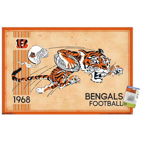 Trends International NFL Cincinnati Bengals - Joe Burrow 22 Framed Wall  Poster Prints White Framed Version 22.375 x 34