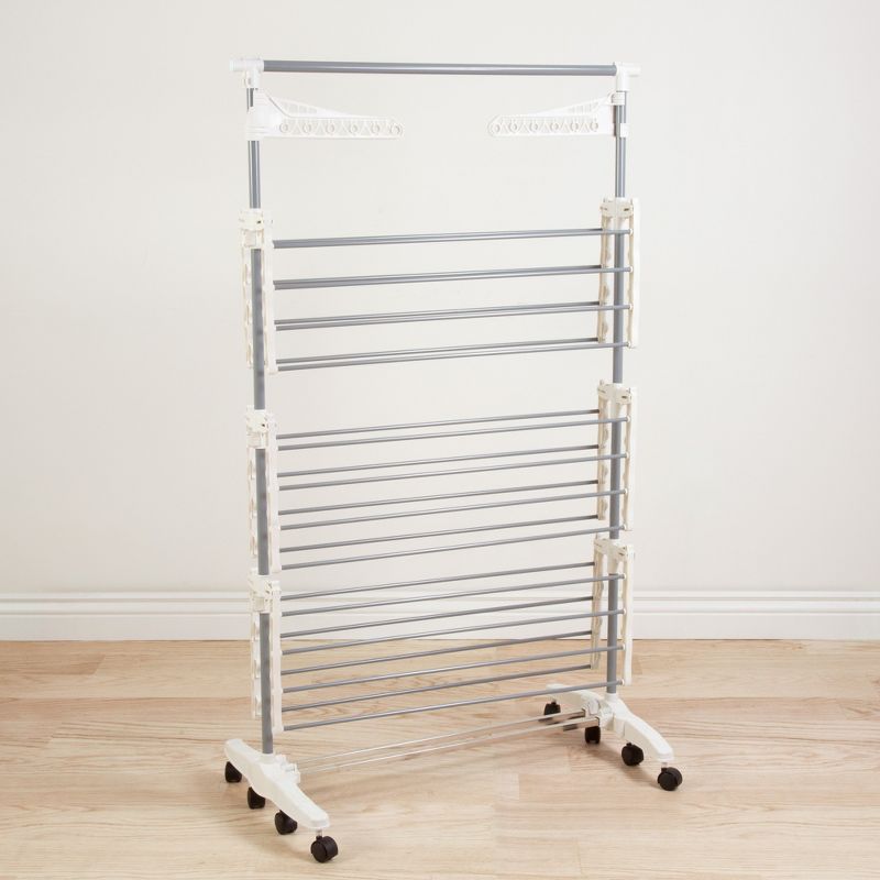Hastings Home Stainless Steel 3-TierLaundry Drying Rack, 3 of 6
