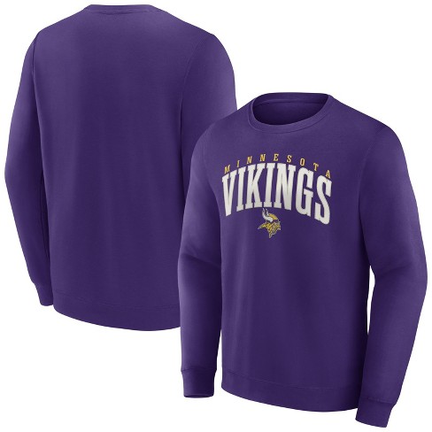 Nfl Minnesota Vikings Men's Varsity Letter Long Sleeve Crew Fleece ...