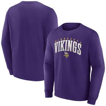 NFL Minnesota Vikings Men's Varsity Letter Long Sleeve Crew Fleece Sweatshirt