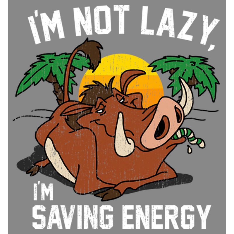 Boy's Lion King Pumbaa I'm Not Lazy I'm Saving Energy Performance Tee, 2 of 5