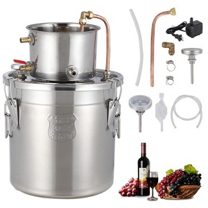 Alcohol Still - Brewing Kit With Circulation Pump, Copper Tubing,Dual Display Thermometer, Stainless Steel - 1 of 4