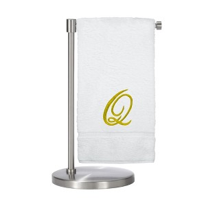 BC BARE COTTON Monogrammed Bath Towel, Personalized Gift, 27 x 54 inches - Set of 1 - White - Gold Script - 1 of 4