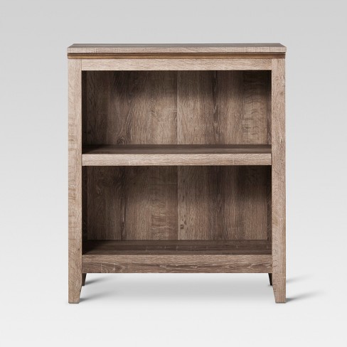 2 shelf bookcase oak