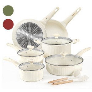 CAROTE 12pcs Pots and Pans Set Nonstick, Cookware Set  Induction Kitchen Cooking Set w/Frying Pans & Saucepans - 1 of 4