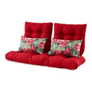 ARTPLAN All Weather Chair Outdoor Cushions Settee Loveseat Bench Cushions Set of 5 Wicker Tufted Pillow for Patio Outdoor Furniture - 1 of 4