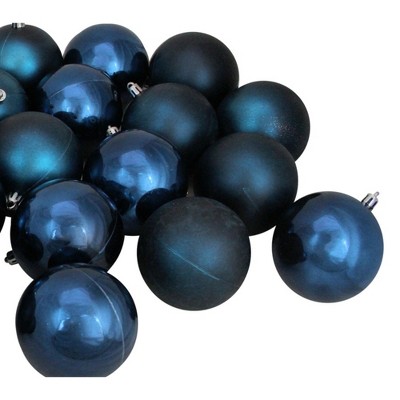 Sapphire Blue Shatterproof Plastic Christmas Ball Ornament Set