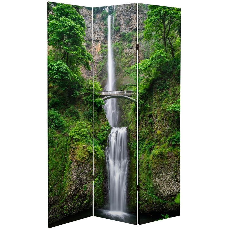6' Tall Double Sided Mountaintop Waterfall Canvas Room Divider - Oriental Furniture, 3 of 6