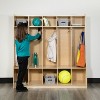 Flash Furniture Wooden 5 Section School Coat Locker with Bench, Cubbies, and Storage Organizer Hook-Safe, Kid Friendly Design - 48"H x 48"L (Natural) - image 3 of 4