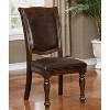Simple Relax Set of 2 Leatherette Upholstered Side Chairs in Brown Cherry and Espresso - 2 of 4