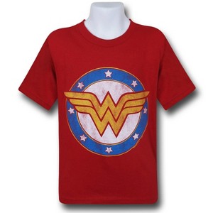 Kids Wonder Woman Symbol & Stars T-Shirt - 1 of 4